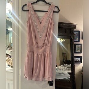 White House black market rose color dress with silver detail NWT